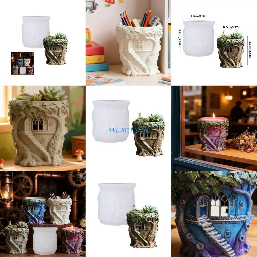 

G5GC Силиконовая форма-кашпо для домика на дереве для уникальных ювелирных изделий из смолы и домашних декоров
