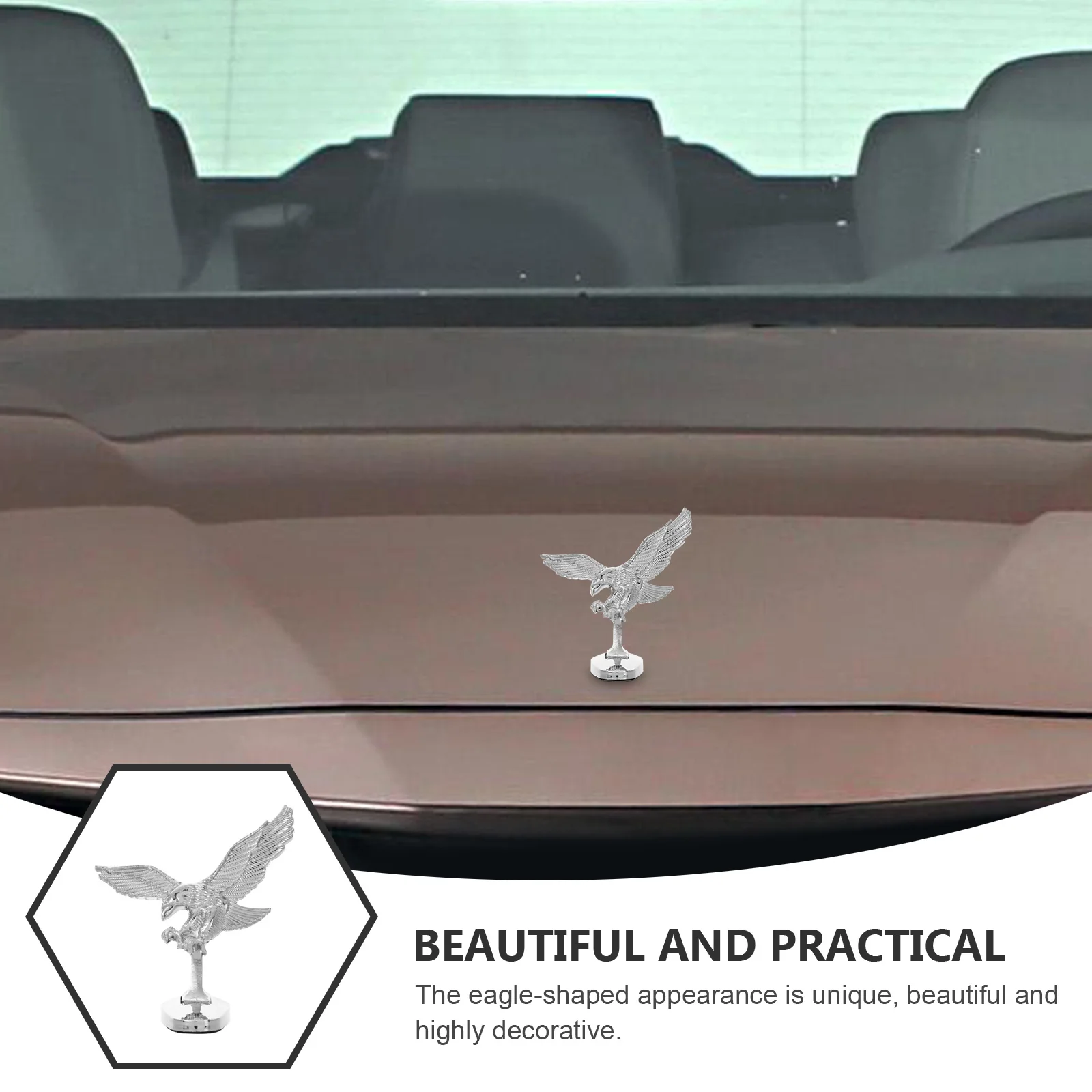 Ornamento de carro de metal 3d, emblema de capô de águia, guarnição automotiva durável para carros, motocicletas, caminhões, decoração externa automática
