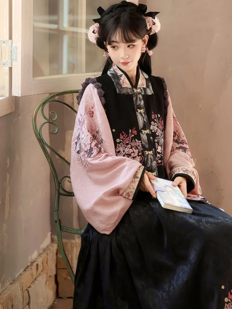 

Новый китайский стиль Guofeng ретро топы жилет юбка с конским лицом Hanfu женская Fiesta карнавал Хэллоуин Cos косплей