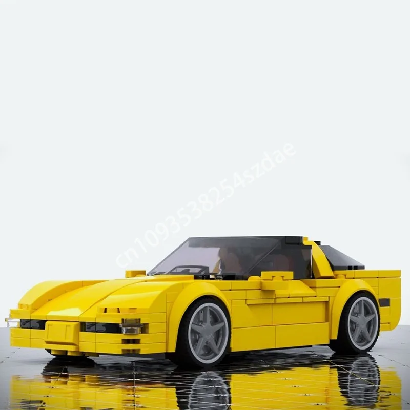 

300 шт. MOC Chevroleteed Corvette City Champions, модель здания, рождественский подарок, блоки, архитектурные игрушки, сделай сам, креативный кирпич для детей