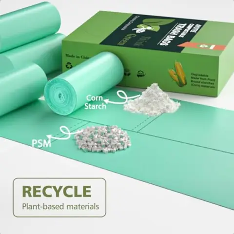 Komposterbara soppåsar 13 gallon högt kök 45 st biologiskt nedbrytbara soppåsar 13 gallon soppåse stor kompostpåse för kit 10 best sales biologiskt nedbrytbar - №1