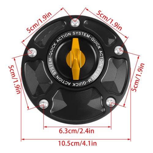 Imagen 2 del producto Para YAMAHA MT07 MT09 MT-07 FZ07 09 MT-09 SP MT 07 09 MT10 MT03 tapas de combustible de tanque de motocicleta de liberación rápida sin llave funda de Gas