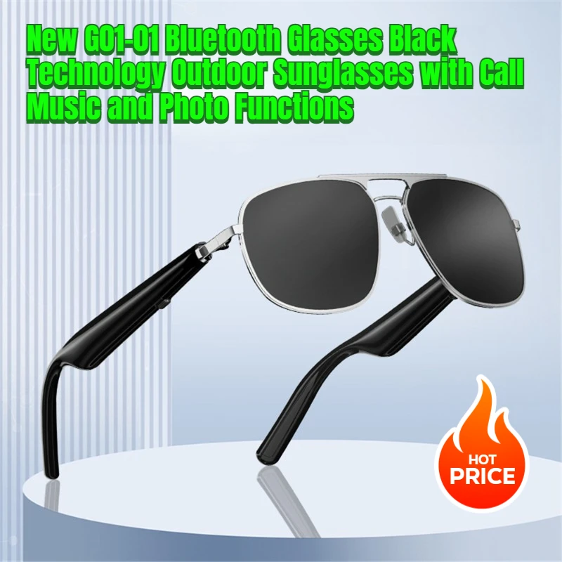 

New G01-01 Bluetooth Glasses Black Technology Outdoor Sunglasses with Call Music and Photo Functions