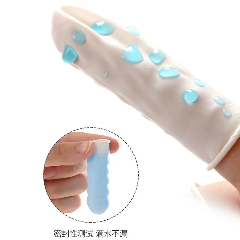 Baru 100 buah/lot penutup jari karet alami sekali pakai tahan air perlindungan jari pengawet tidak lengket penutup jari