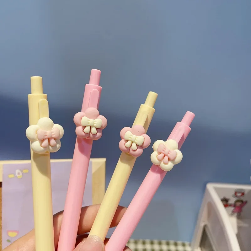 36PCS Nice Neutral Pen Press Water  Three-dimensional Flower Bow Style Netizens Student Signature  0.5 Black