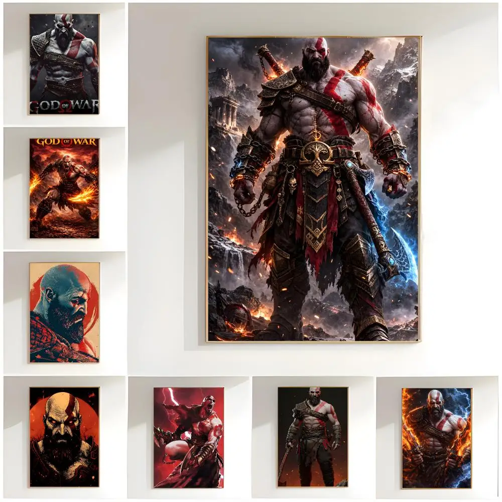action game g-god of war Poster Classic Wall Art  Home Decor  Peel and Stick Unframed