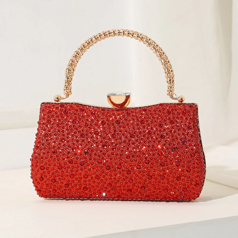 Premium Texture Women's Flash Luxury Double-Sided Rhinestone Dinner Bag Fashion Temperament Elegant Clutch Bag