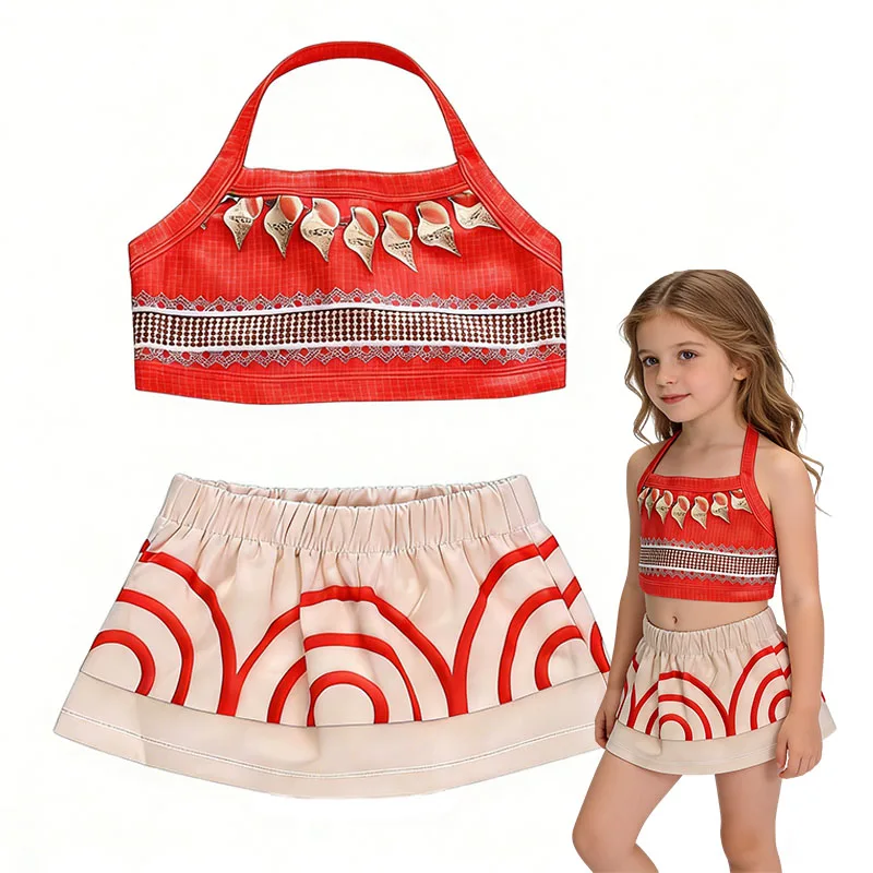 Little Girls Toddler Tropical Beach Cosplay Costume Polynesian Style Kids Party Dress for Halloween Carnival Role‑Play Outfit view 5