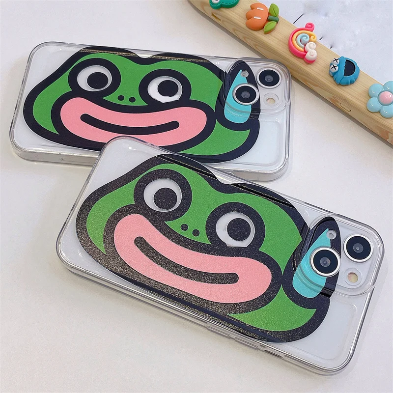 Speechless Frog Phone Case For iPhone 14 13 12 11 Pro XS MAX XR 7 8 Plus Mini SE2020 Silicone Cover Cases