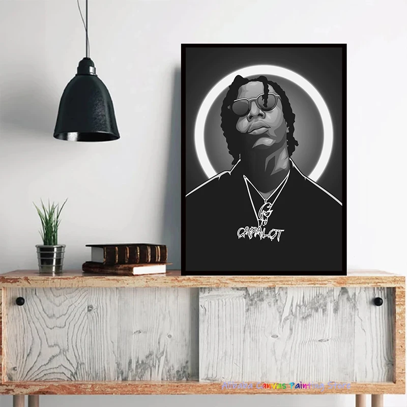 Polo G Hip Hop Rapper Music Star Portrait Poster Prints Wall Art Canvas Painting Pictures Gift for Room Bedroom Home Decor