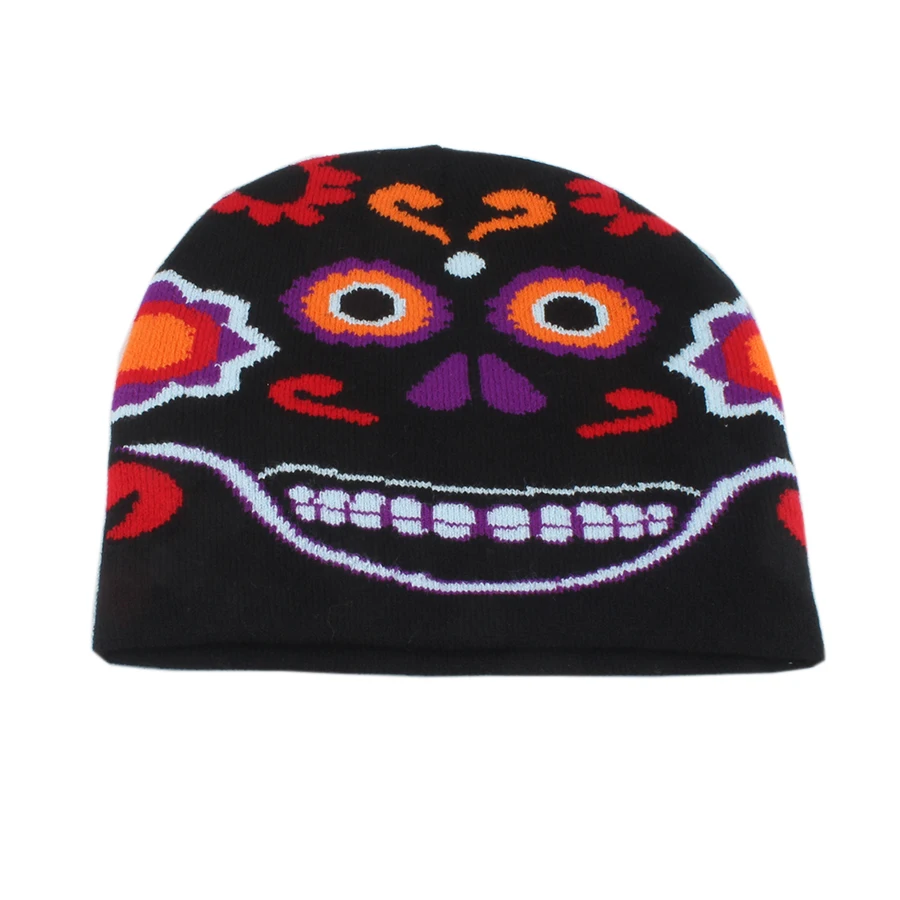 2024 New Halloween Beanie Hat Women Men Autumn Winter Warm Cute Funny Skullies Beanies Y2K Hiphop Bonnet Caps