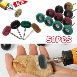 Rueda de pulido de nailon, minitaladro, cepillo abrasivo, almohadillas de fregado, vástago de 2,35mm/3mm, accesorios para herramientas rotativas Dremel, 1 bolsa