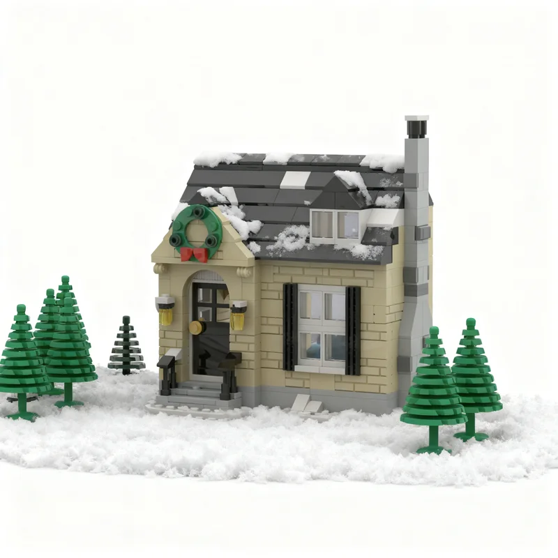 377 stks MOC Seizoensgebonden Kerst Winter Huis 2 Modelbouw Speelgoed Blokken Architectuur DIY Creatief Idee Kerstcadeaus Onderwijs
