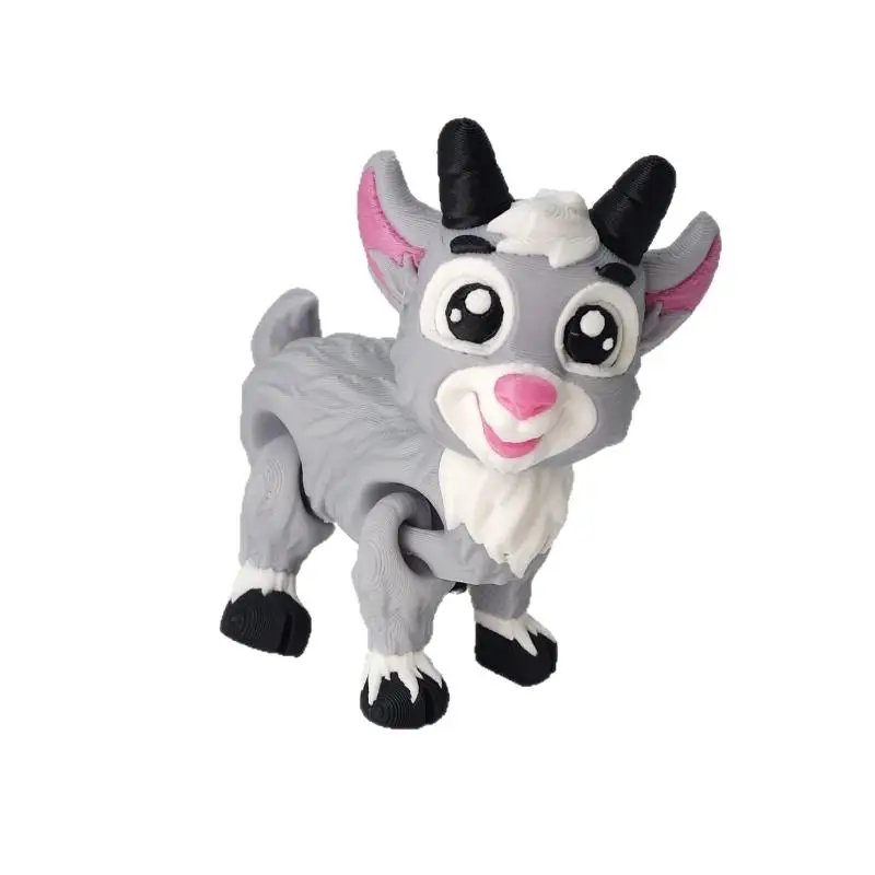 Juguete de Cordero Pequeño Impreso en 3D, Modelo Realista de Animales, Cabras, con Articulaciones Móviles, Adorno para el Hogar y la Oficina, Regalo para Niños
