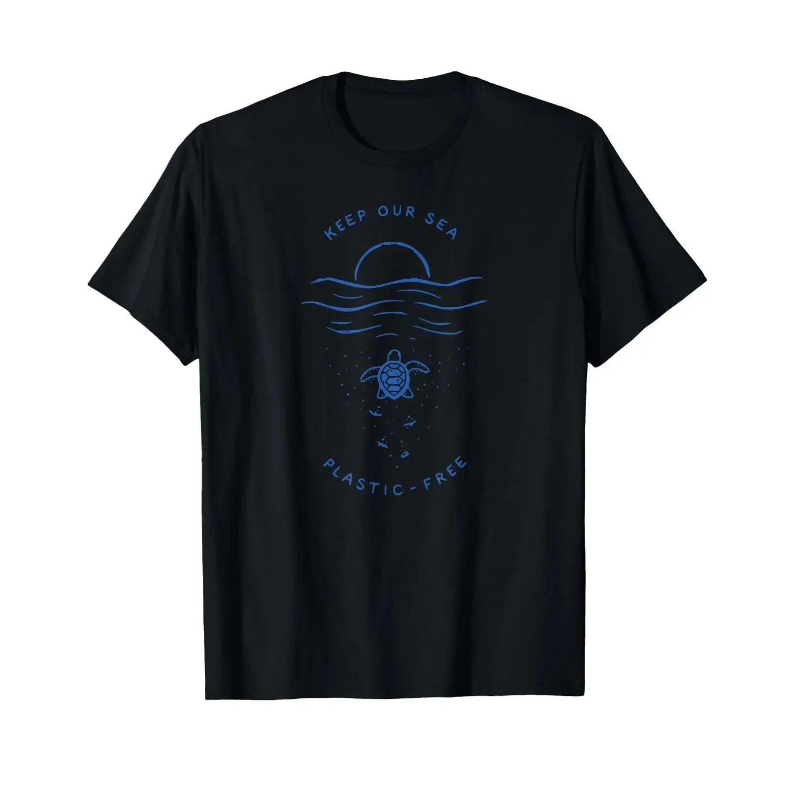 Keep Our Sea Plastic Free T Shirt Save The Turtles vintage Washed Slightly Top For Everyday Wear Breathable Casual Versatile