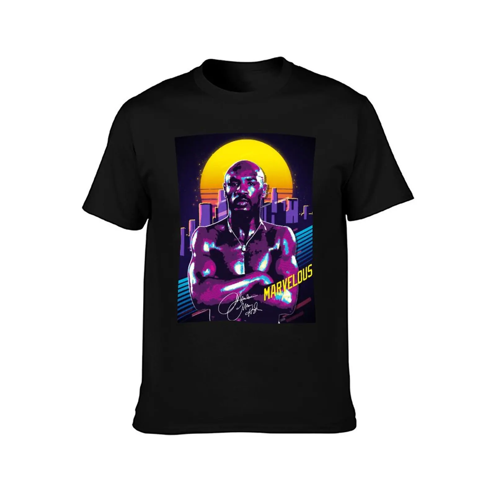 Day Gift Marvelous Marvin Hagler Boxing Legend Signature Cool Gifts T-Shirt Holiday Simple Tee Shirt T-Shirt