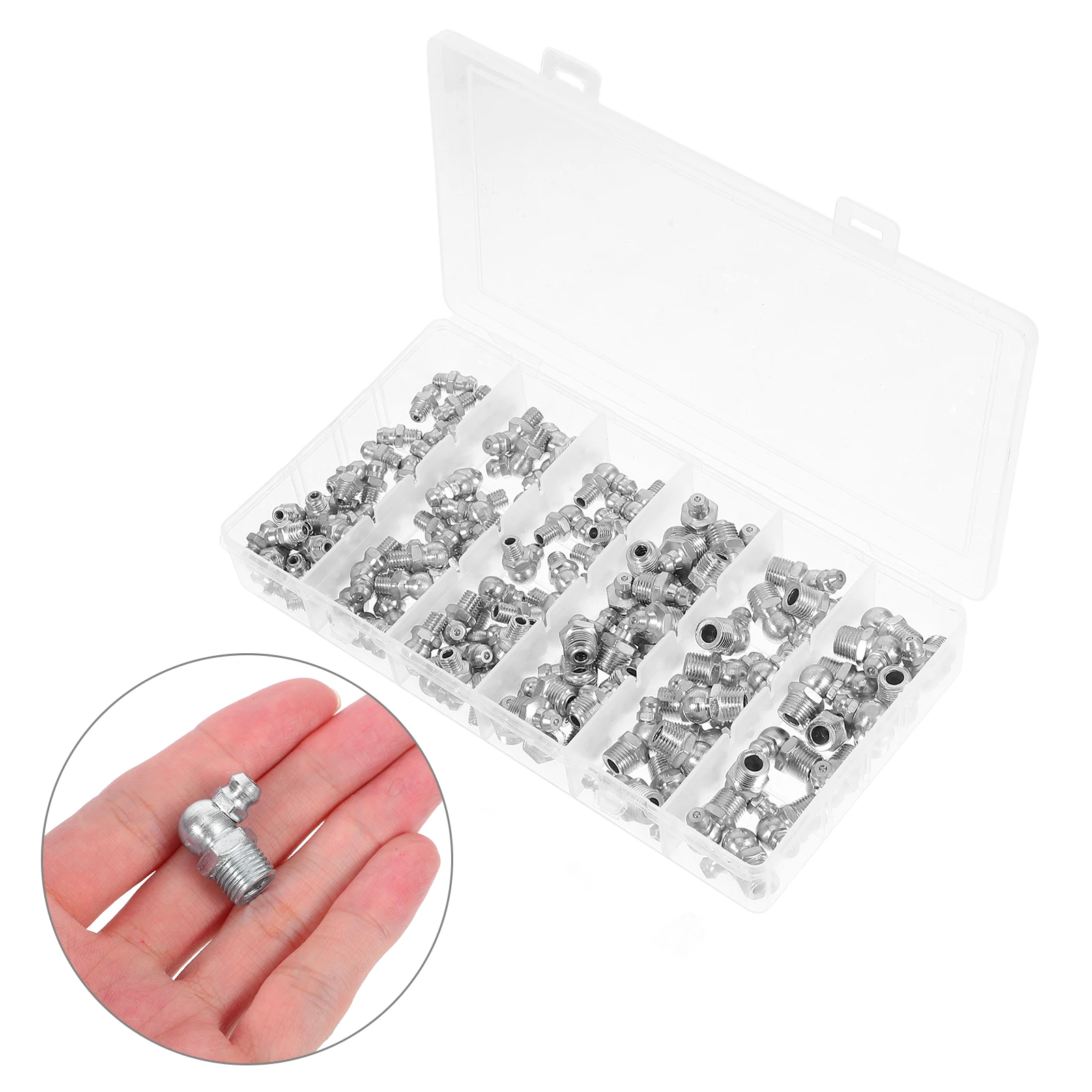 

1 set Fuel Injector Set High Carbon Steel Grease Fittings Metric Design Wear Resistant Galvanized Coating for Automotive