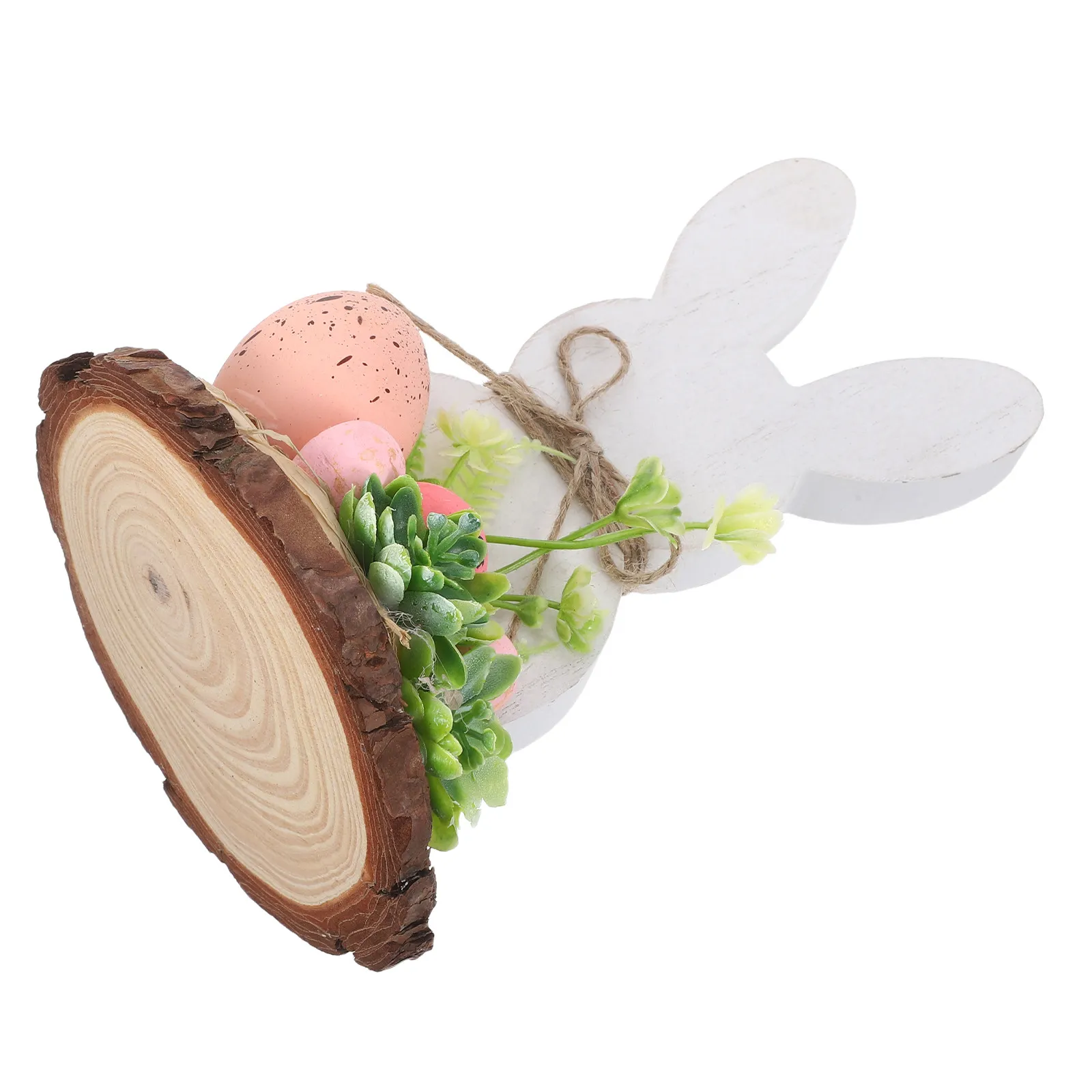 

Rustic Wooden Easter Bunny and Egg Tabletop Centerpiece Farmhouse Spring Decoration for Kitchen Fireplace Party Table 7.3x4.5