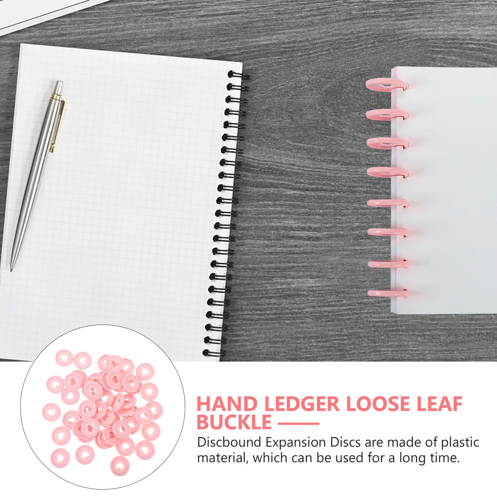 50 Pcs Mushroom Hole Binding Button Notebooks Discs Replacement Plastic Mini Heart-shaped Small Buckles Office