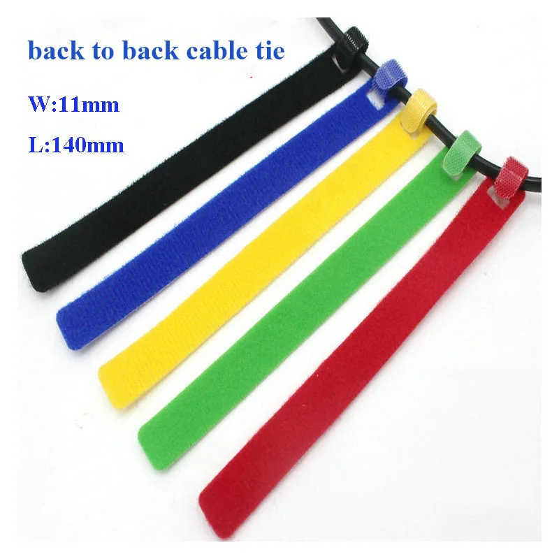 120pcs 11*140mm Short Reusable Nylon Cable Ties Back to Back Cable Strap Magic Tape Magic Straps Hook Loop Fastener Management