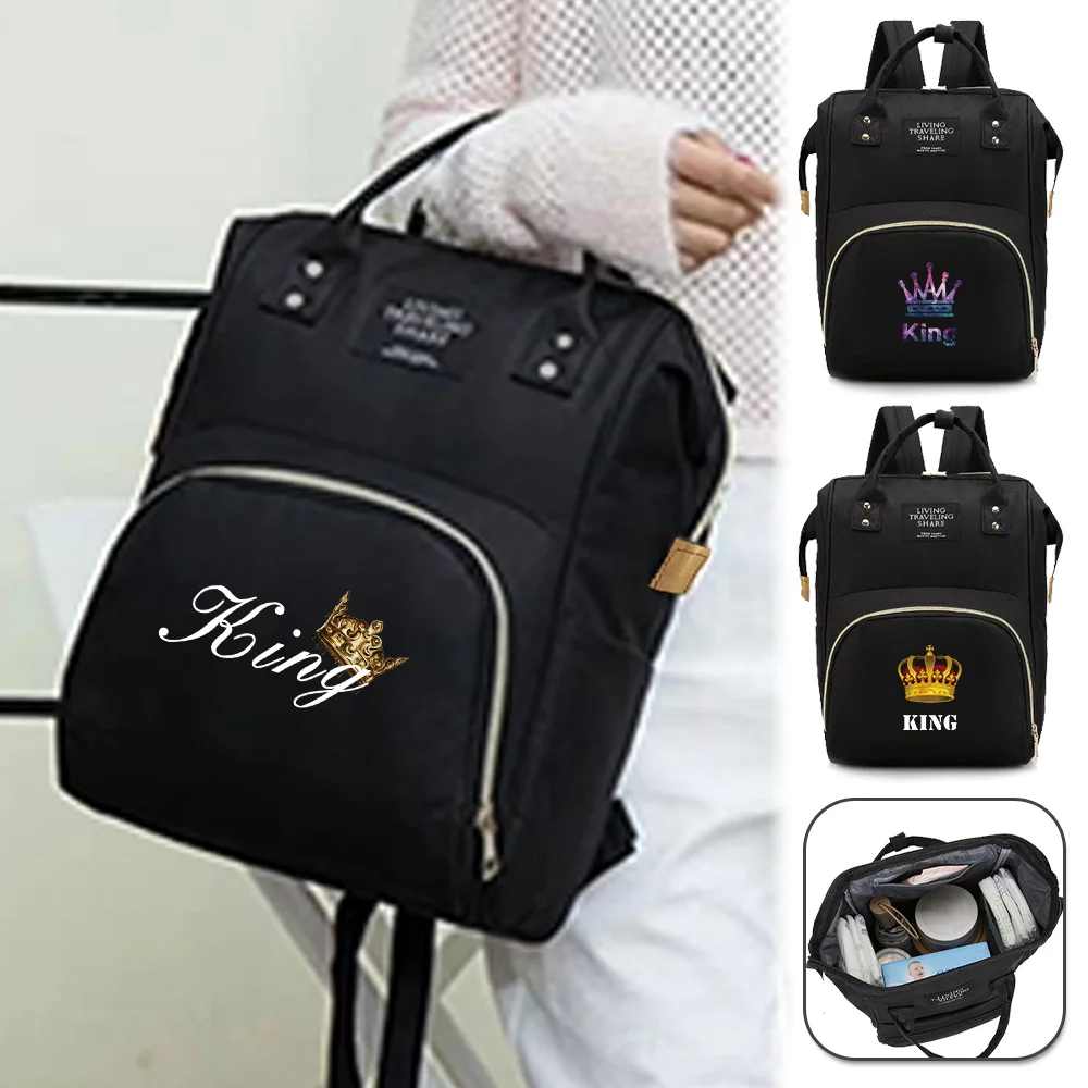 

Mummy Bag Large Capacity Outdoor Travel Infant Stuff Storage King Printing Series Multi-Function Waterproof Diapers Bags