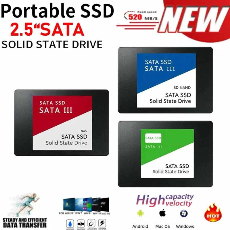 For XIAOMI Fast SATA SSD 2.5Inch High Speed SSD 4TB 500GB HD 1TB Internal SSD 2TB Solid State Drive For Laptop SSD Notebook