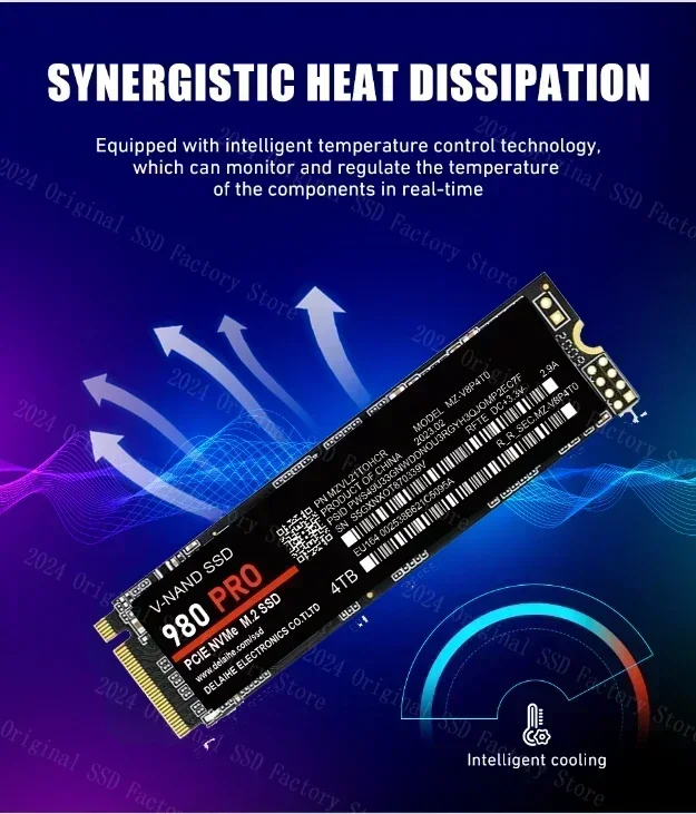 original NEW 980PRO 1TB 2TB 8TB SSD Internal Solid State Disk M2 2280 PCIe Gen 4.0 NVMe 7450MB/s for PS5 Laptop Desktop Computer