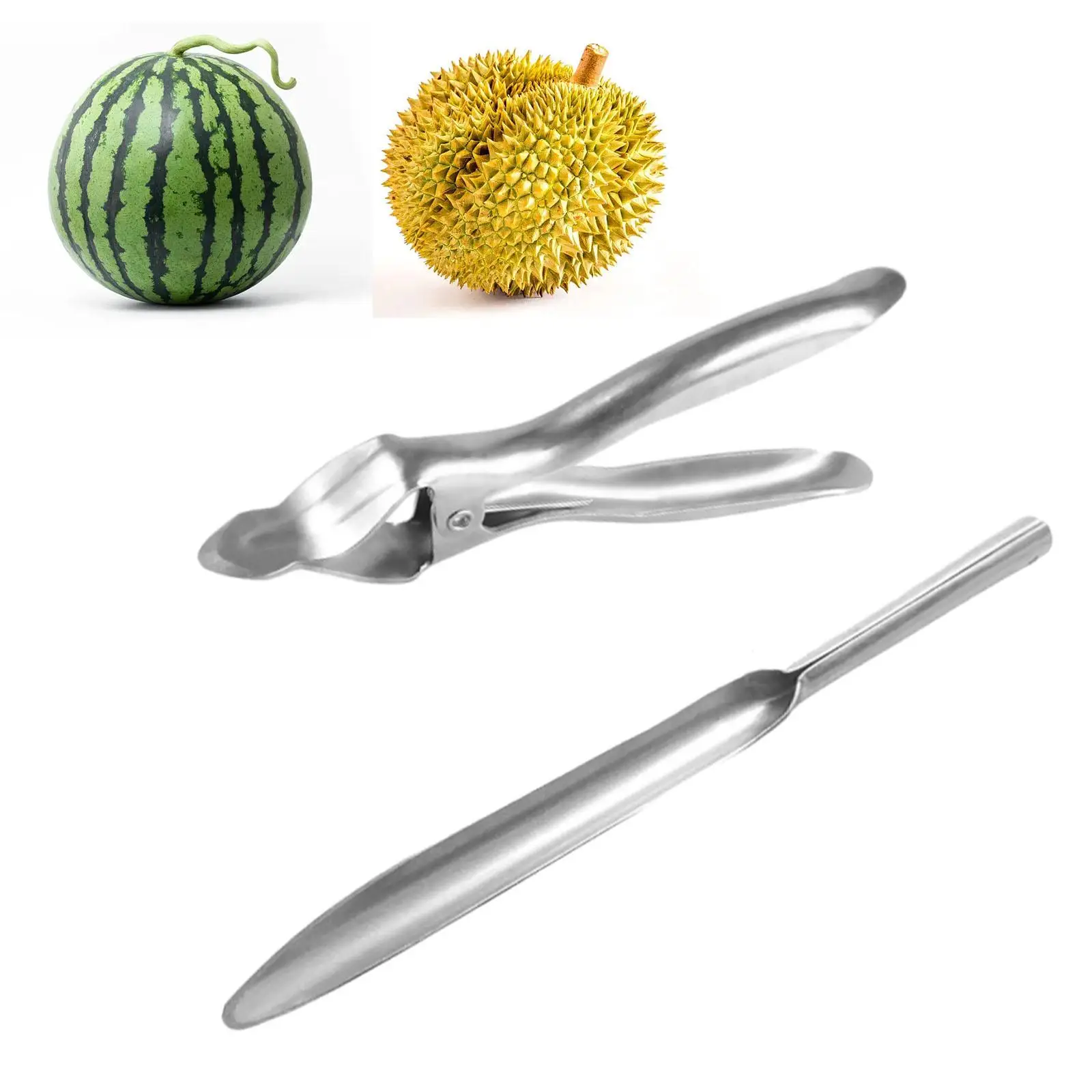 2Pcs Durian Opener Hand Tool Watermelon Cutter Slicer Peeling Smooth Kitchen Utensil for Cooking Kitchen Grocery Household