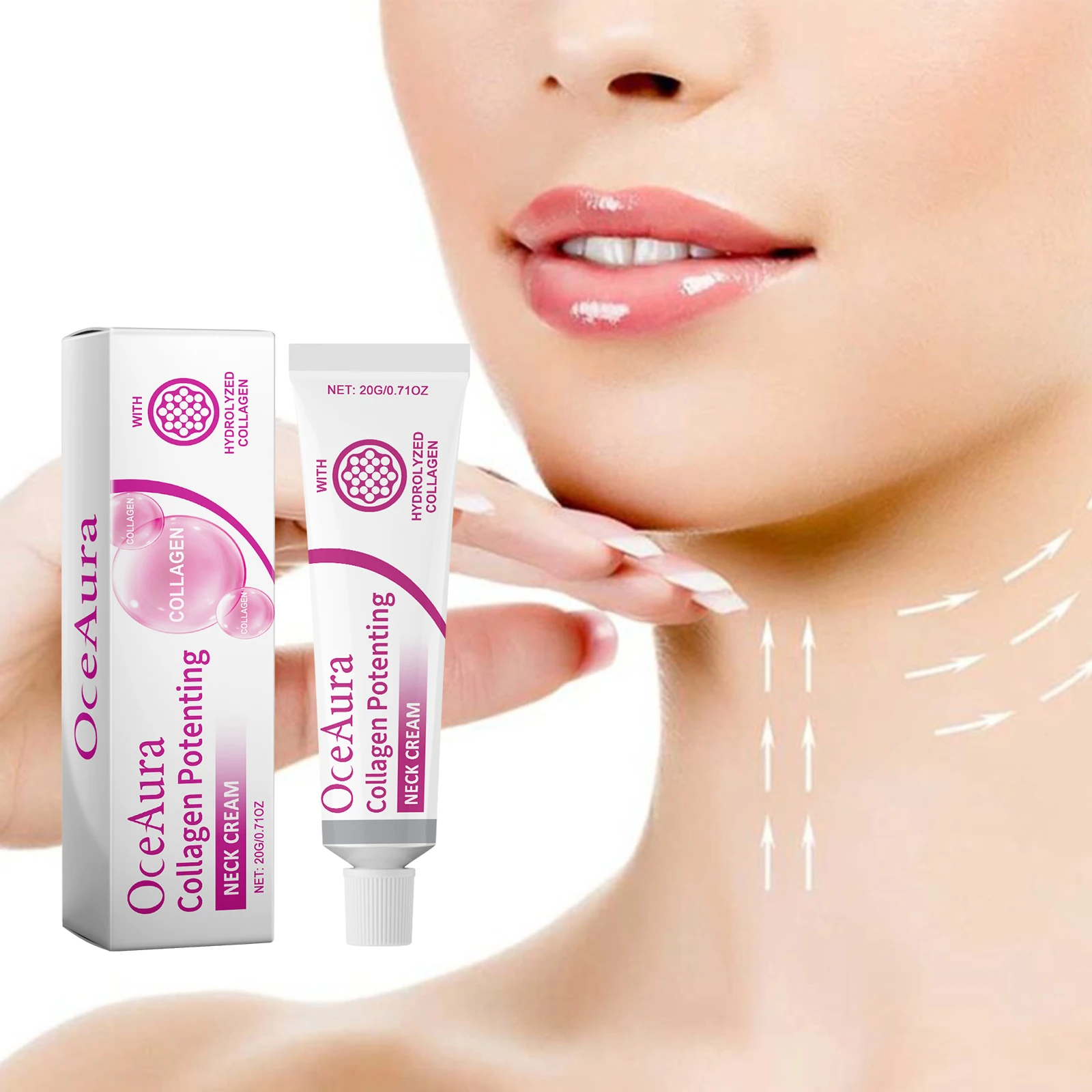 OceAura Collagen Tightening Neck Cream Anti-aging Tightening Lifting Whitening Moisturizing Neck Double Chin Reduce Fine Line