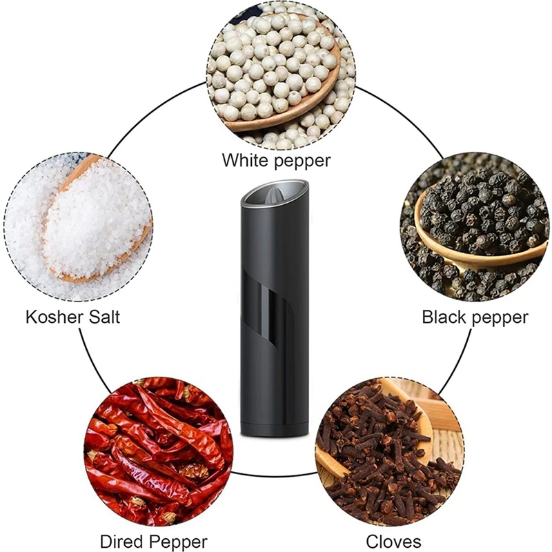 3X Electric Salt And Pepper Grinder Set, Gravity Pepper Grinder, Automatic Salt Grinder Pepper Mill For Kitchen