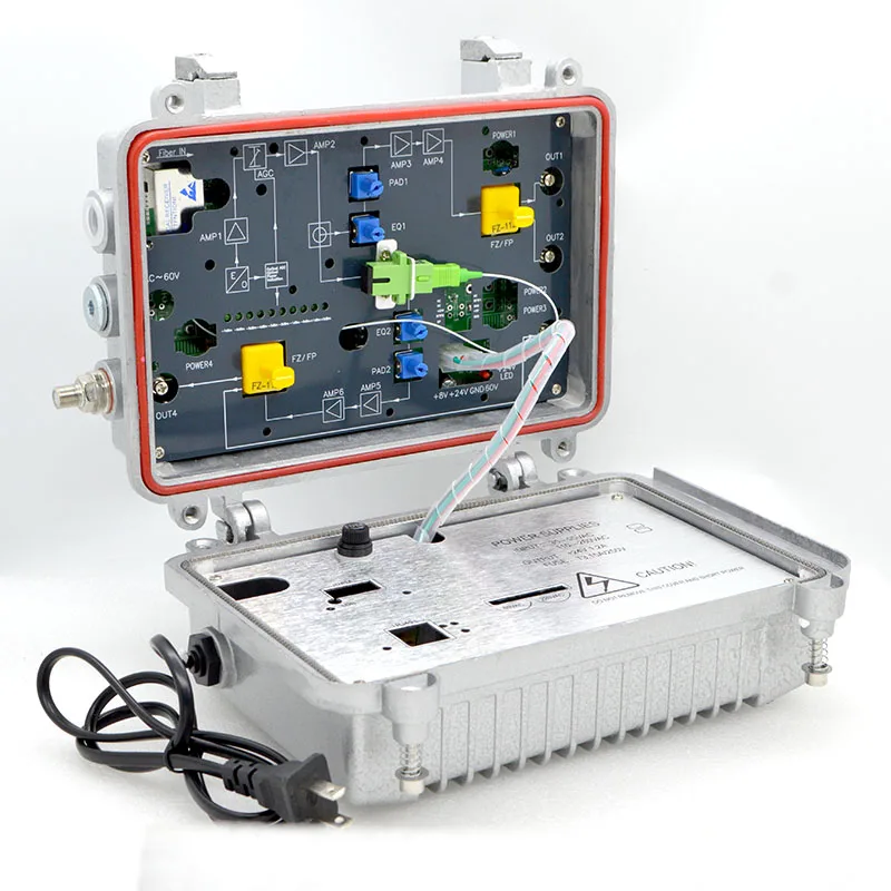 Imagem -03 - Ftth Catv Receptor Óptico com Agc nó Óptico 110v Fonte de Alimentação dos Eua Way Output 106dbuv ao ar Livre Impermeável Alta Qualidade