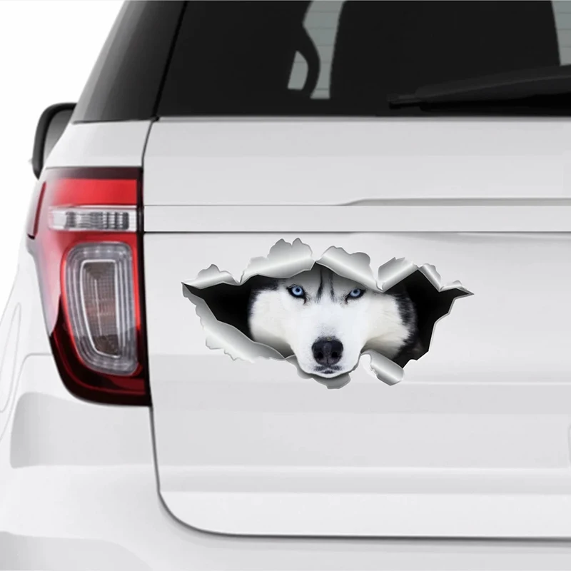 V1094# Car Sticker Husky Dog Pet Animal Waterproof Vinyl Decal Car Accessories Decor Pegatinas Para Coche