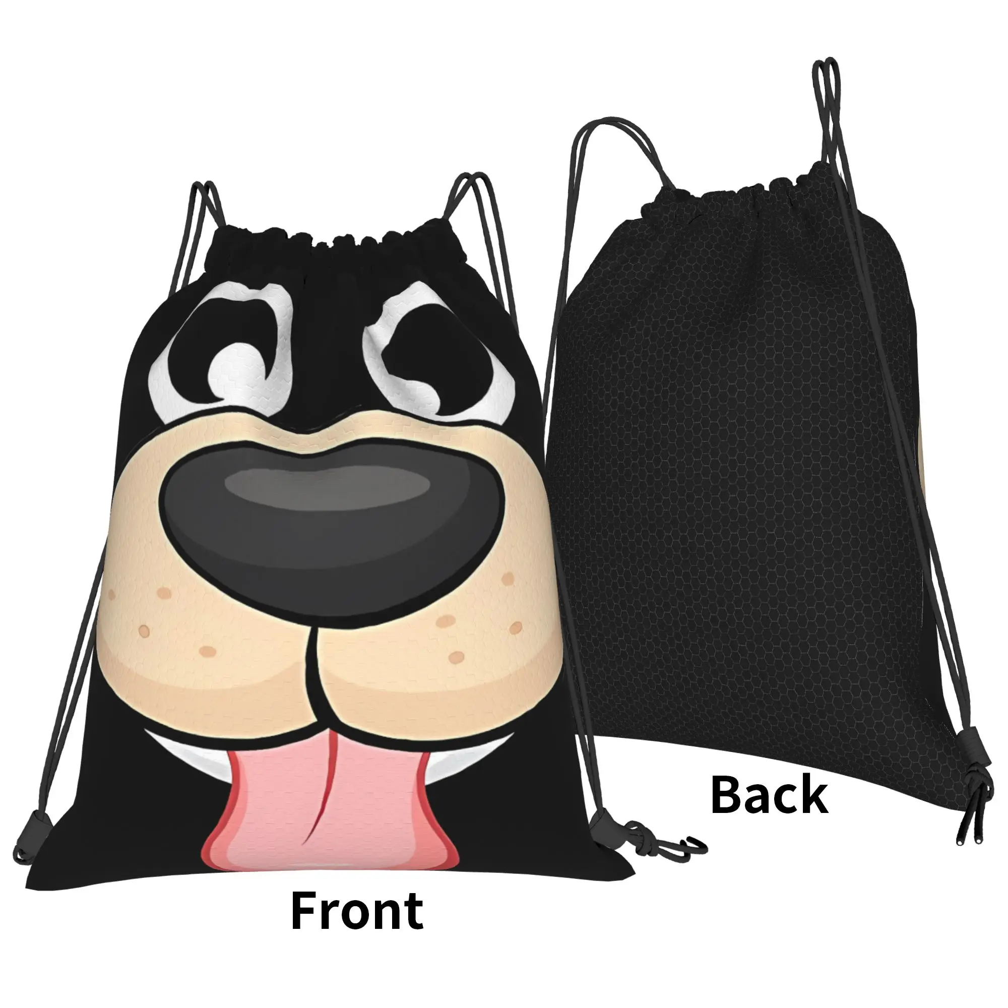 Kawaii Cartoon Dog Saying WOW! Animal Face Portable Sports Riding Gym Drawstring cute gift Storage Backpacks
