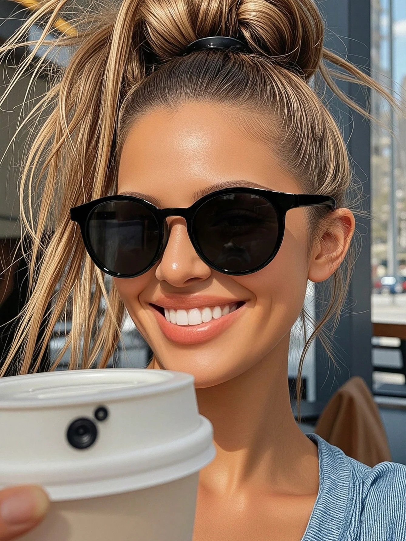 

Unisex round beach sunshade stylish sunglasses