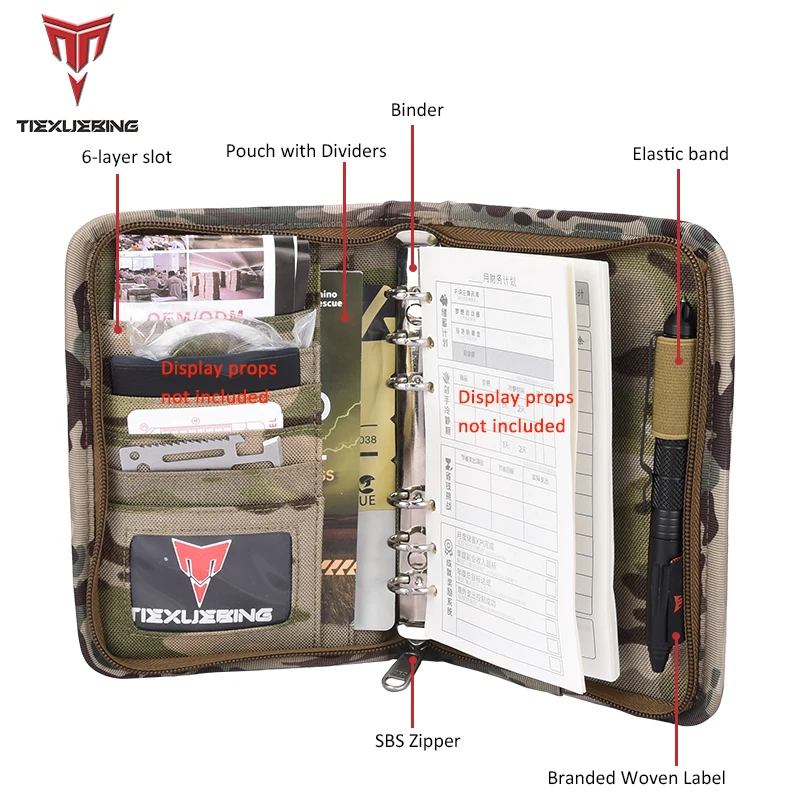 Tiexuebing A6 Tactical Notebook with SBS Zippered Padfolio Ring Binder Loose-Leaf Paper Weatherproof Notepad view 4