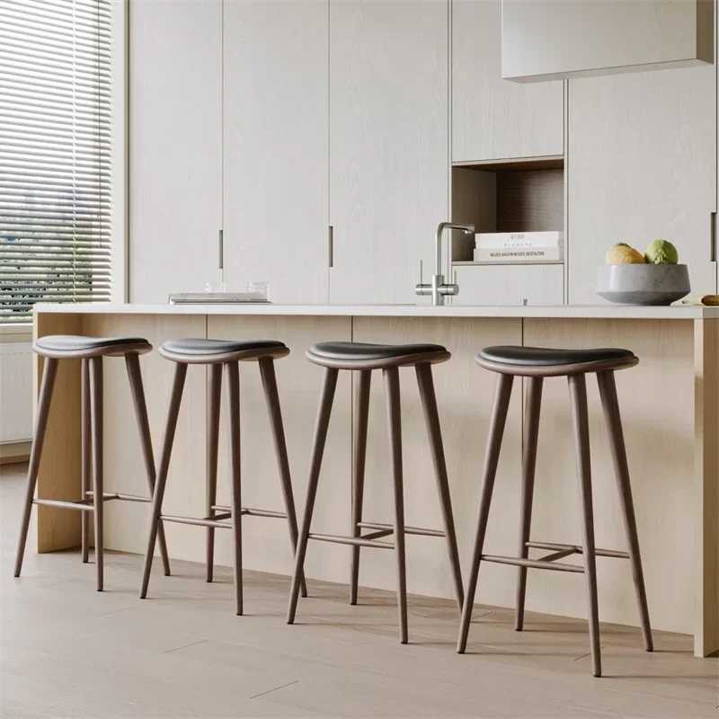 

Modern Home Island Table Kitchen High Stool Contracted Bar Chair Nordic Solid Wood Restaurant Counter Stool