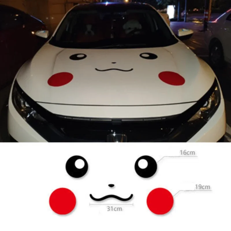 Pokemon Car Hood Decoration Sticker Cartoon Pikachu Expression Sticker Animation Peripheral Children\'s Toys Birthday Gift