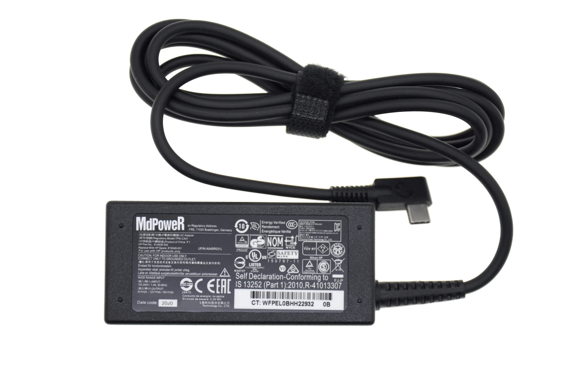

45W TYPE-C TPN-CA01 15V 3A FOR HP TPN-CA02 spectre 13 Elite x2 1012 G1 G2 Pavilion 12-b000 laptop AC adapter 814838-002