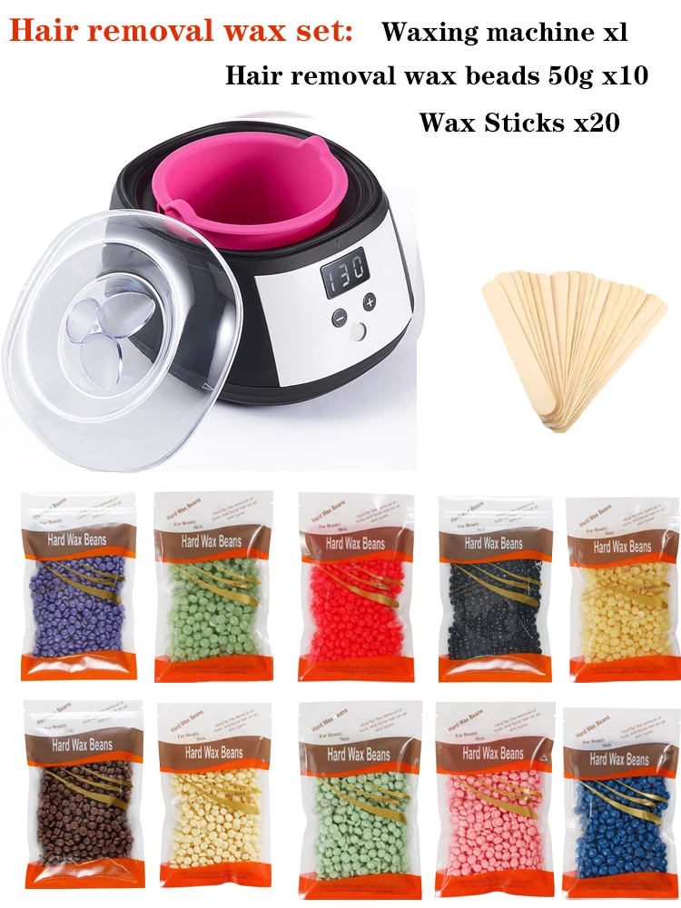 500ml LCD Wax Therapie Kit & Haarverwijderingsmachine Kit met siliconen liner