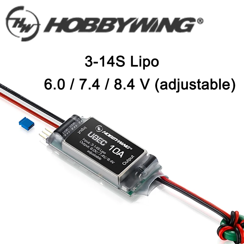 Hobbywing Waterproof UBEC 10A Voltage Regulator Module 3-14S 6/7.4/8.4V 10A Adjustable BEC High Voltage For RC Model Drone Car