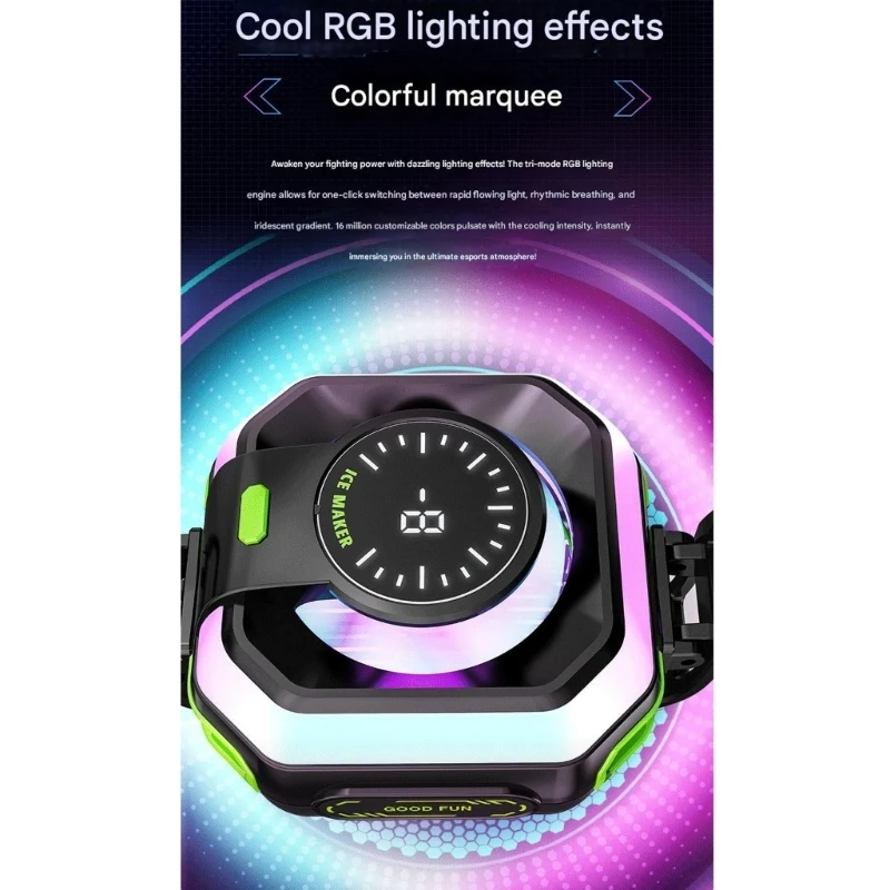 Ice Cooling Semiconductor Phone Radiator With And Clip On Design Colorful Lights Suitable For Mobile Phones