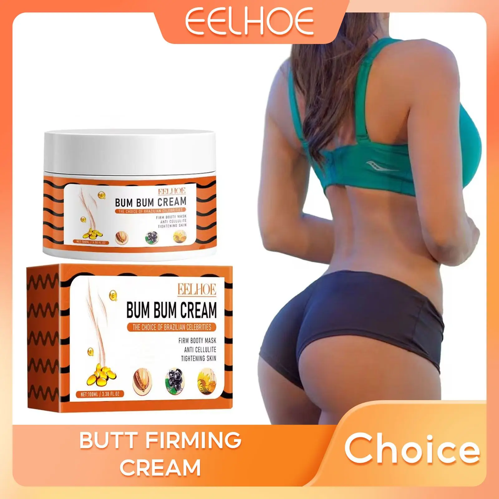 

EELHOE Women Hip Lift Up Buttock Enlargement Firm Essential Oil Cream Prevent Sagging Shaping Sexy Body Buttock Care Cream 100ml