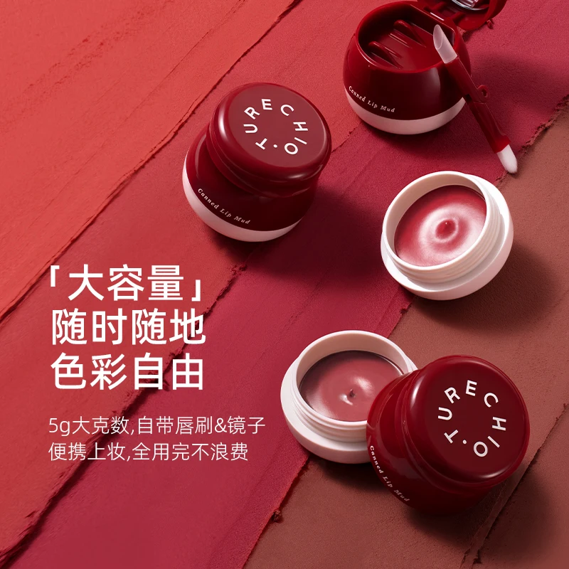 

CHIOTURE Lip Mud in a Jar Lipstick Cheek Blush Waterproof Matte Lip Glaze No-Sticky Rare Beauty Cosmetics Women's Makeup