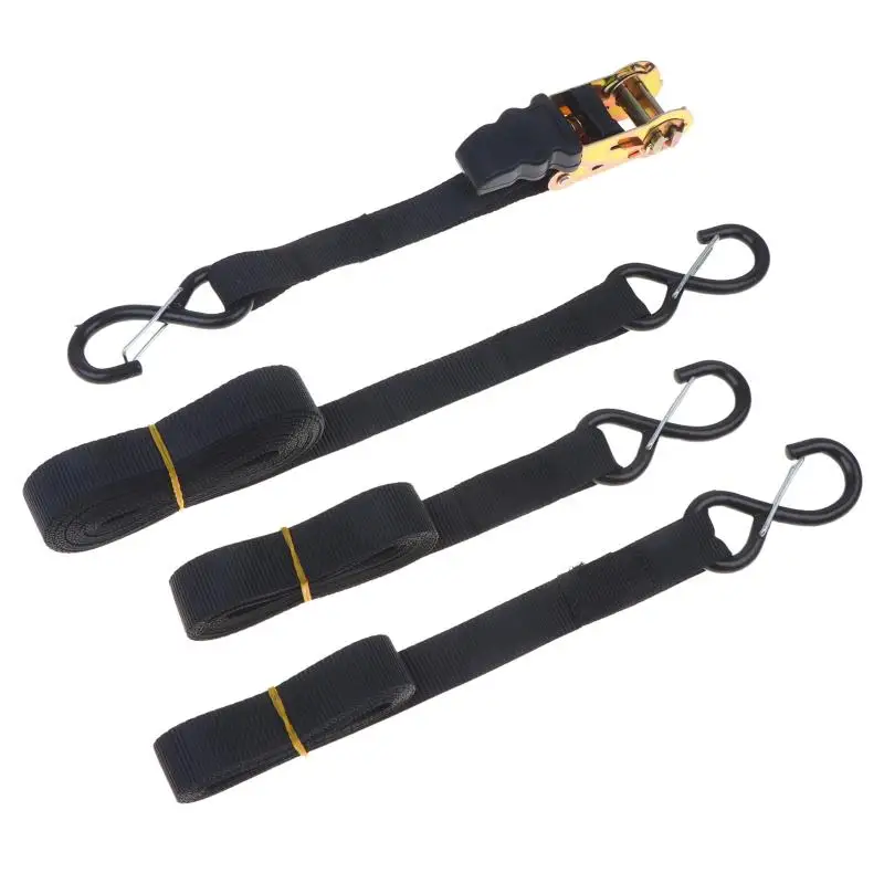 2/3/5M X 25mm Car Tension Rope Tie Down Strap Strong Ratchet Belt Luggage Bag Cargo Lashing With Rope Tensioner Metal Buckle To