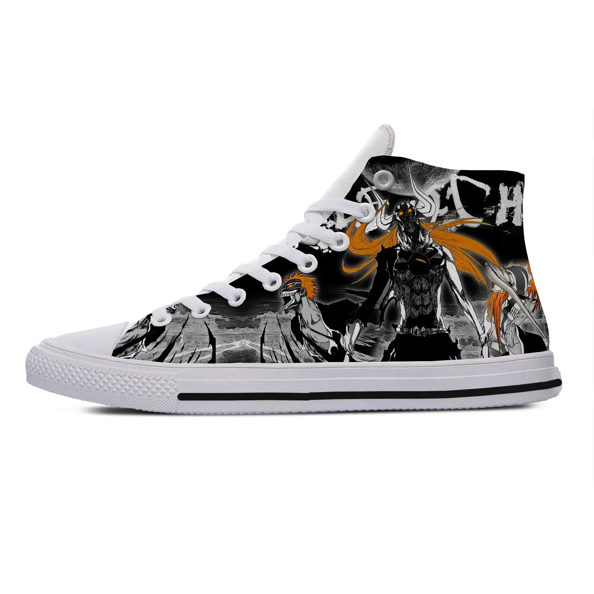 

Hot Fashion Funny Summer Sneakers Handiness Casual Shoes Cartoon Men Women Anime Bleach Kurosaki Ichigo High Top Board Shoes