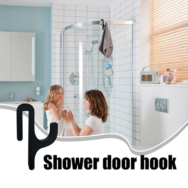 

3D Shower Door Towel Hook For 8mm Glass Doors Bathroom Hanger For Clothes Towel Bathrobes Laundry Dormitory Apartment