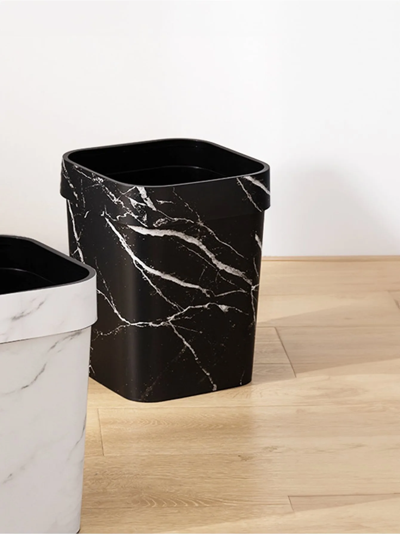 Marble Pattern Garbage Bin, European Style Creative Living Room, Bedroom, Garbage Toilet, Bathroom, Light Luxury