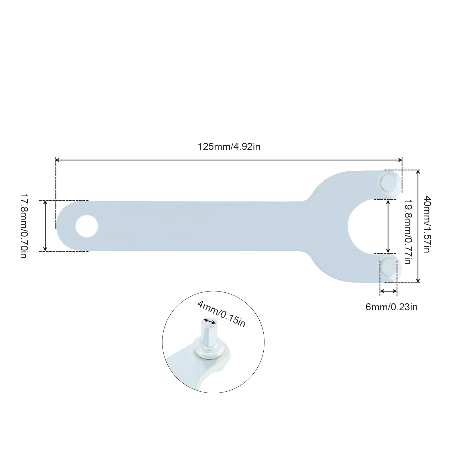 Angle Grinder Wrench Key Pin Spanner Metal Carbon Steel Repair Tool for 125 150 Angle Grinders Replacement Parts