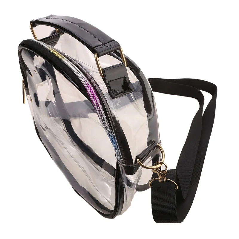 Bolsa pequena de PVC transparente para mulheres, estádio aprovado, claro, impermeável, casual, simples, crossbody, sacos de ombro, moda feminina