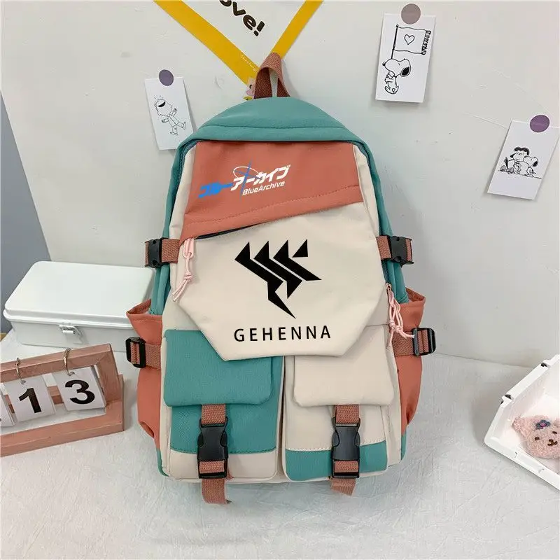 Blue Archive College Logo Takanashi Hoshino Tendou Arisu Backpack Cosplay Large Capacity School Bags Students Men Women Gift